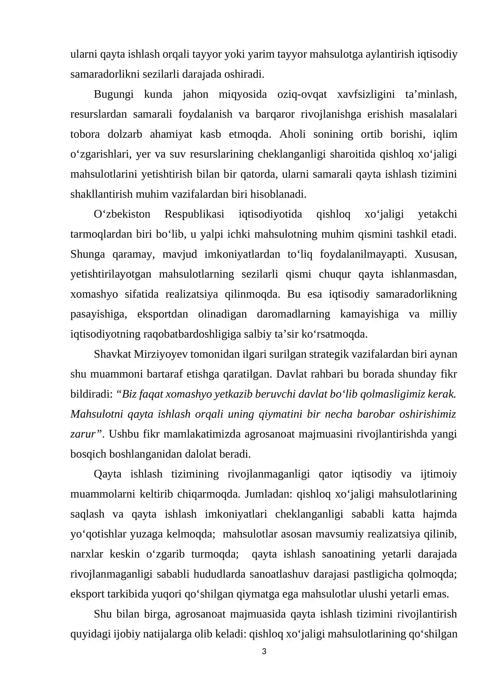 AGROSANOAT MAJMUASIDA QISHLOQ XO‘JALIGI MAHSULOTLARINI QAYTA ISHLASHNING Tizimi 3