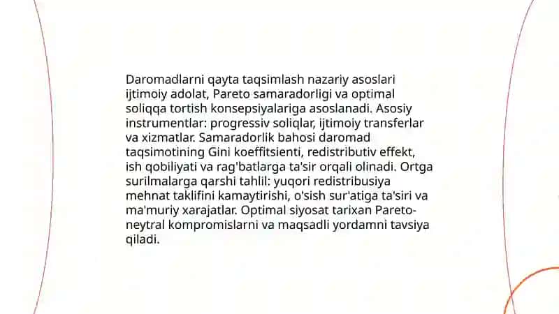 Daromadlarni qayta taqsimlash, boylik va Iqtisodiy siyosat 3