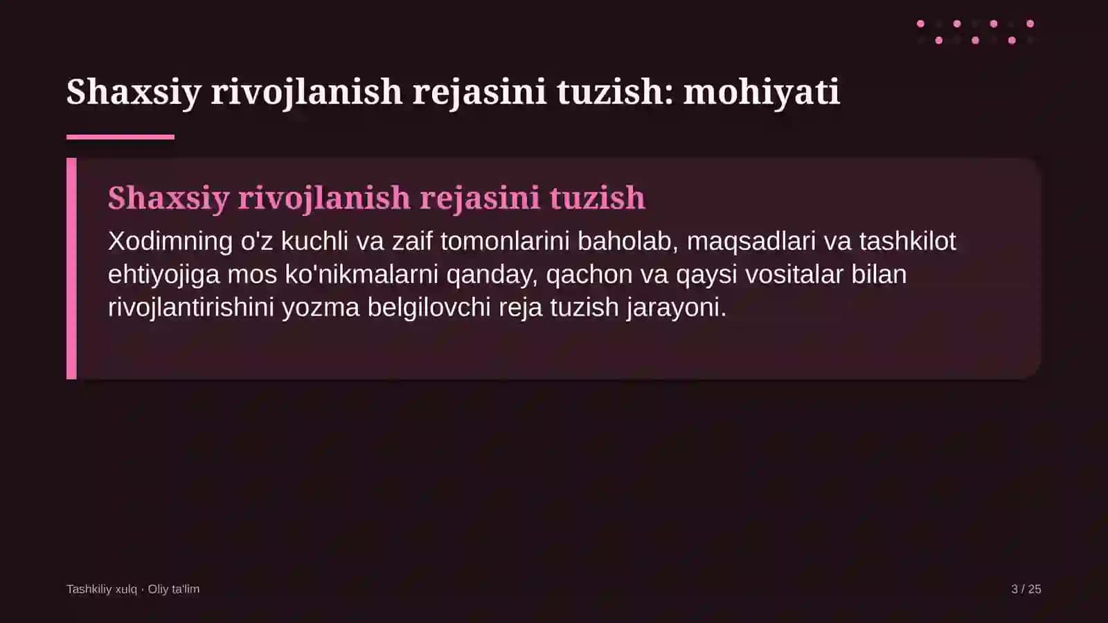 Ma'lumotlar markazlarida shaxsiy rivojlanish rejasini tuzish 3
