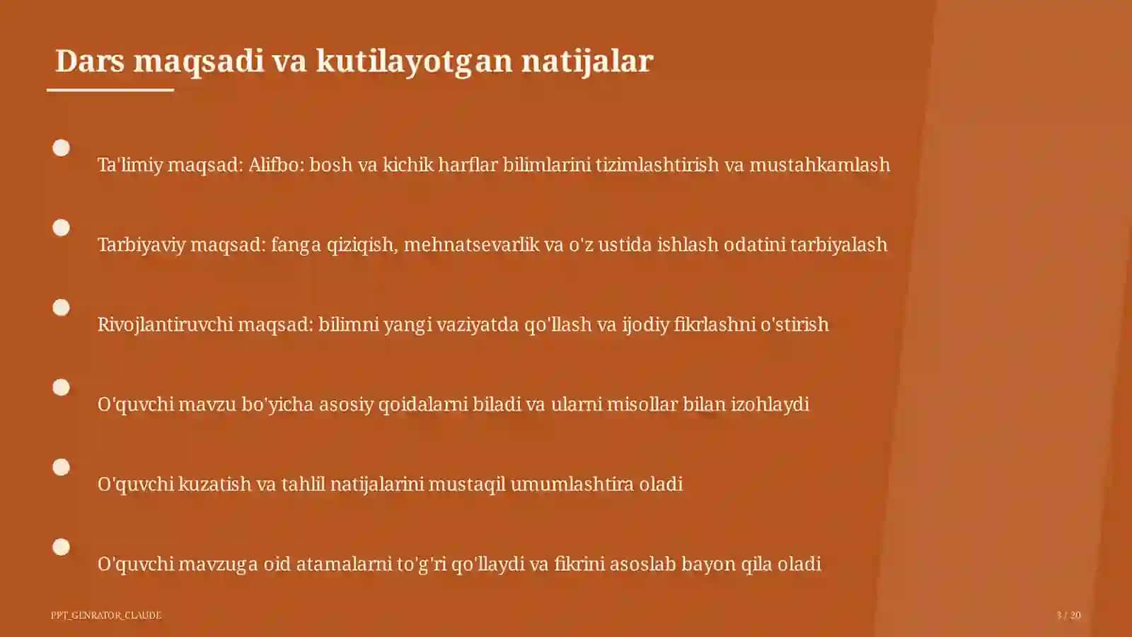 Alifbo: bosh va kichik harflar (1-sinf) 3