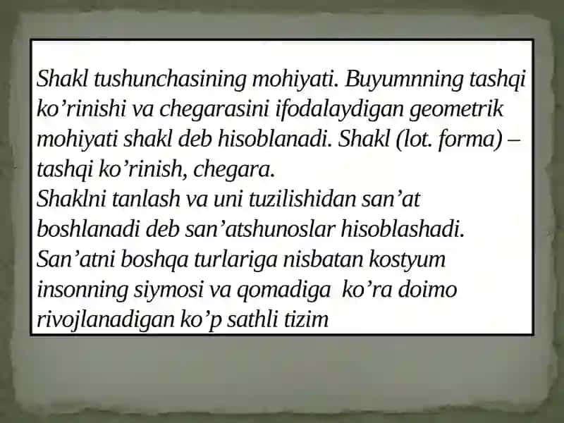 Shakl-kostyumni badiiy loyihalash jarayonining asosi 3