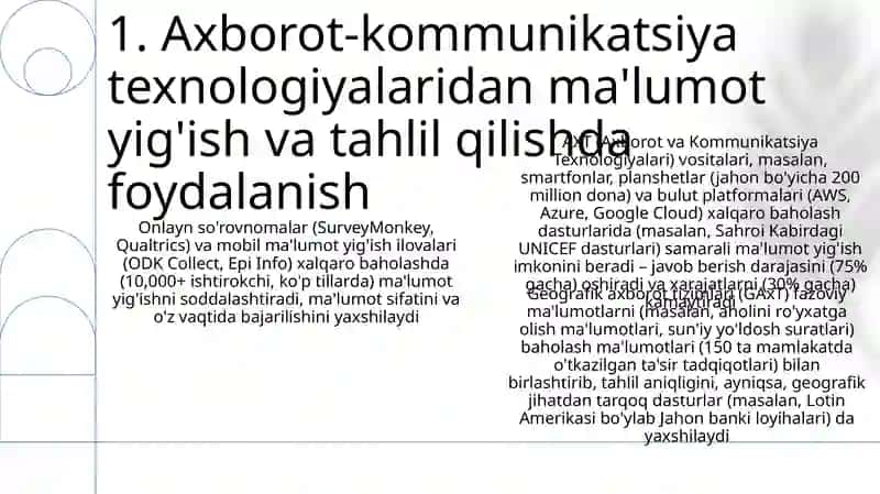 Xalqaro Baholash dasturlariga axborot kommunikatsiya texnologiyalarini qo'llash 3