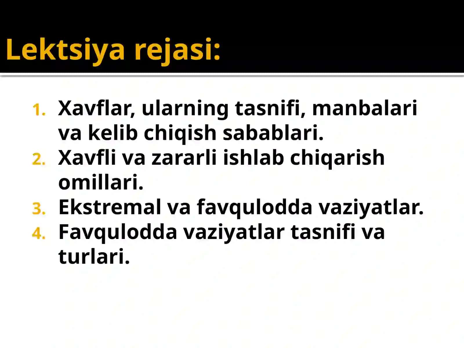 Xavf-xatarlar va favqulodda vaziyatlar tasnifi 3