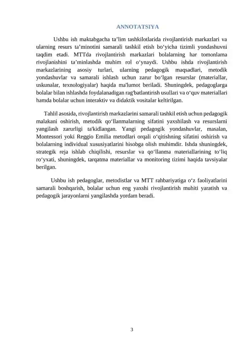 MTTda asosiy rivojlantirish markazlari  va  ularning  resurs  taminoti o`quv  maqsadi 3