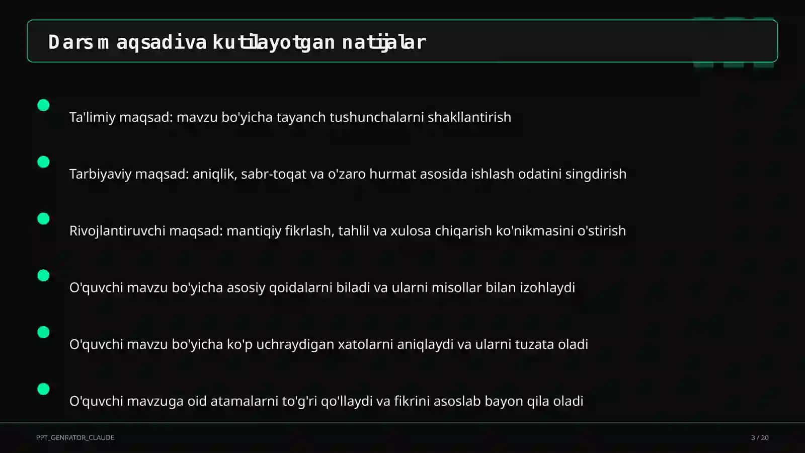 Natural ko'rsatkichli daraja va uning xossalari (7-sinf) 3