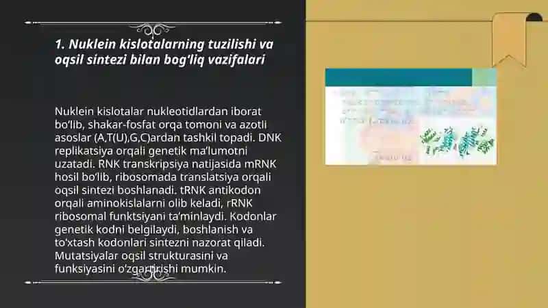 Nuklein kislotalar, oqsil sintezining stimulyator va ingibitorlari 3