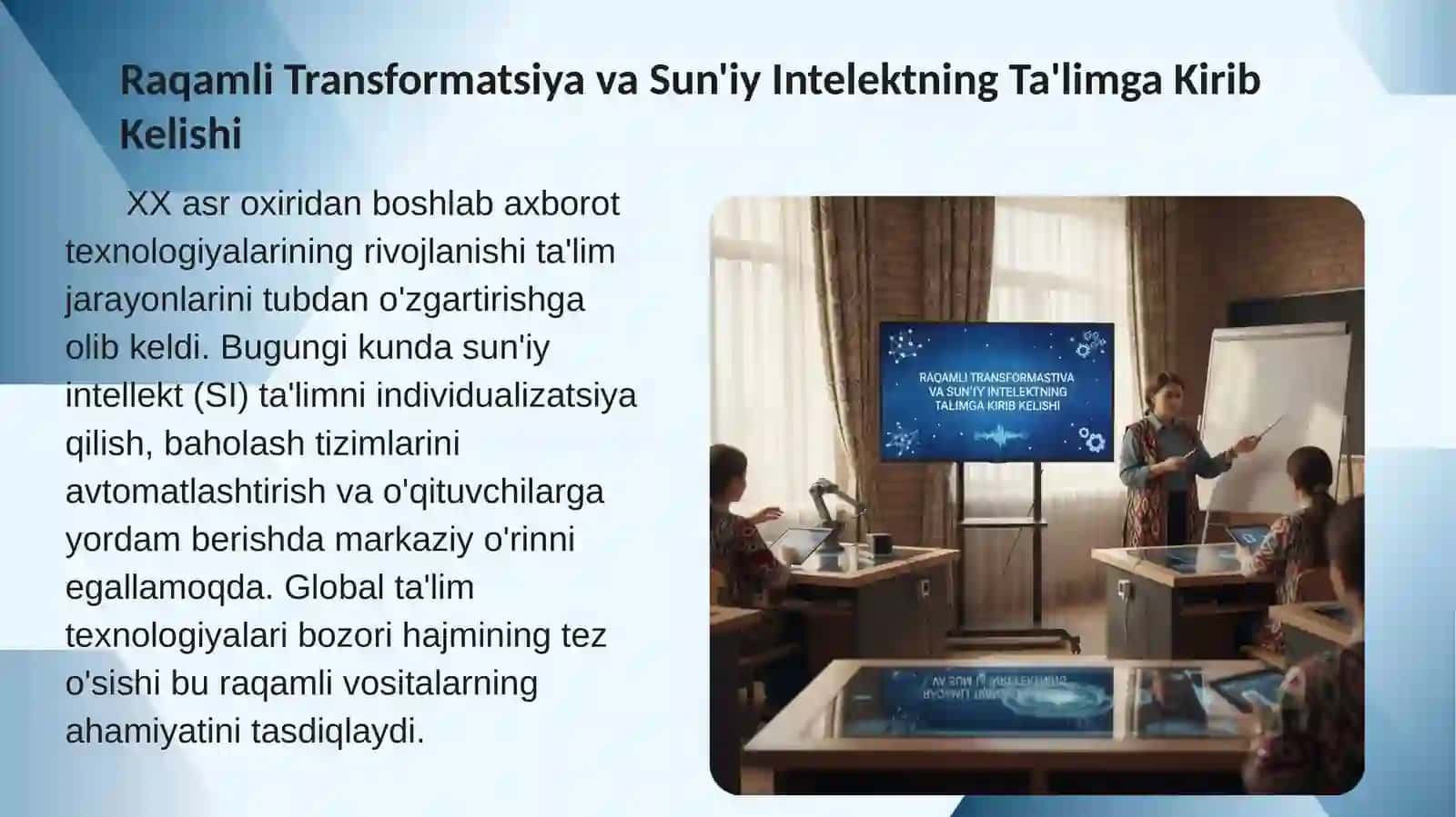Raqamli texnologiyalar va sun'iy intelektning ta'limdagi ro'li 3