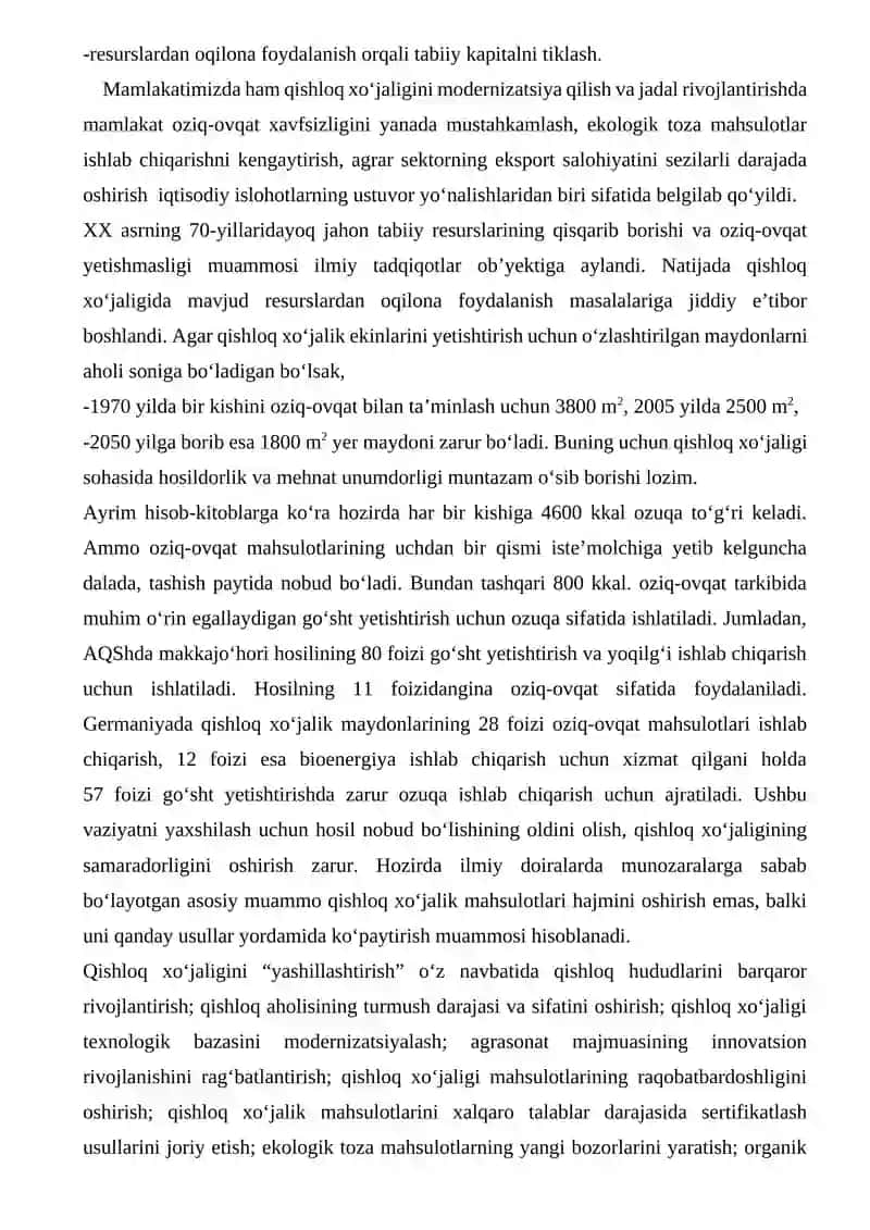 ORGANIK QISHLOQ XO‘JALIGINI RIVOJLANTIRISH YO‘NALISHLARI. 3