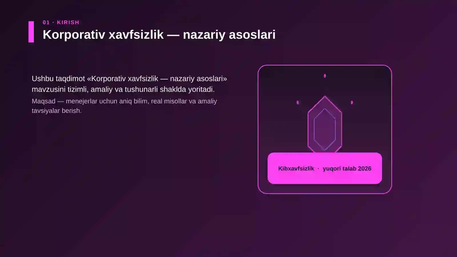 Korporativ xavfsizlik — nazariy asoslari 3
