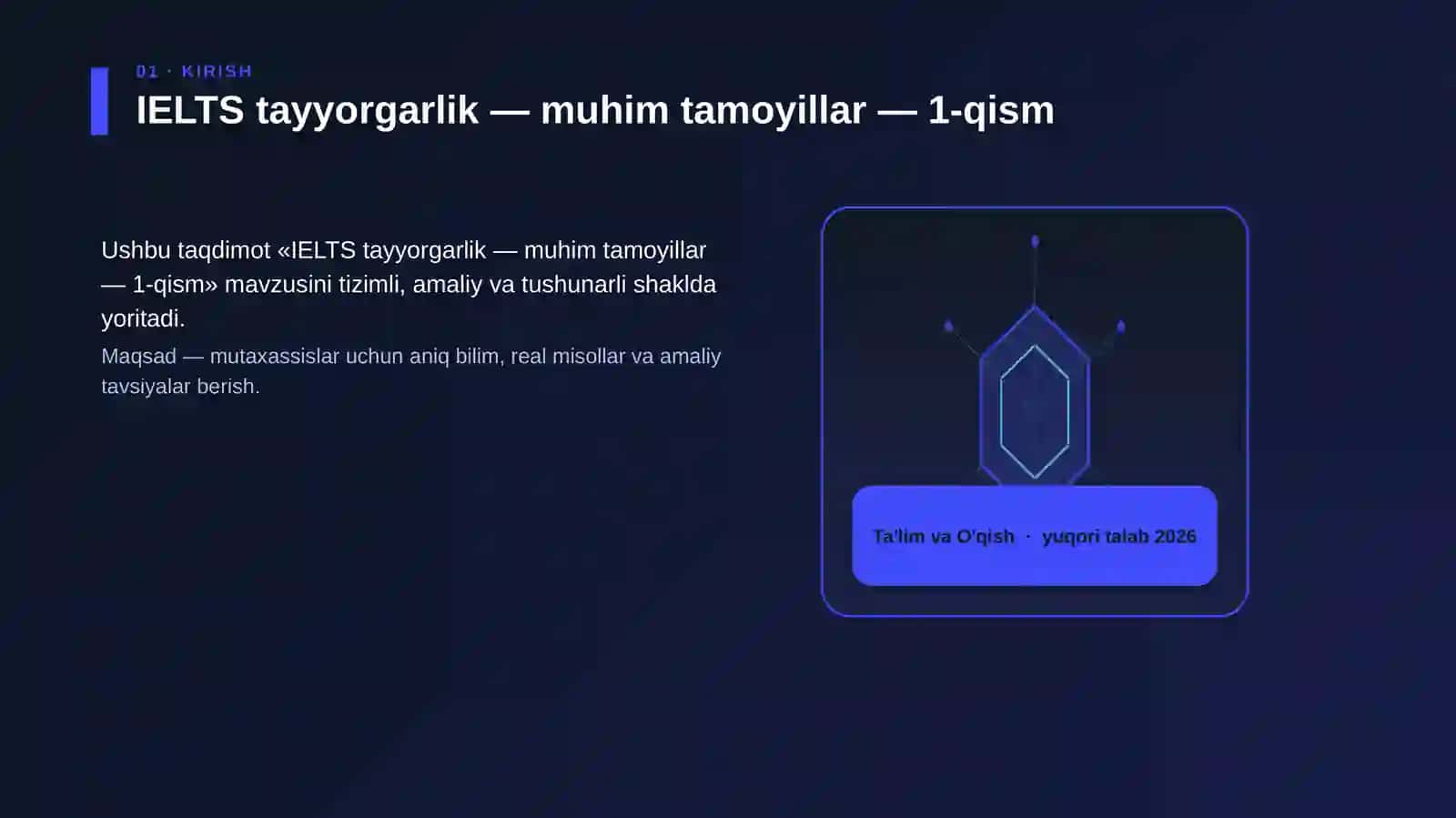 IELTS tayyorgarlik — muhim tamoyillar — 1-qism 3