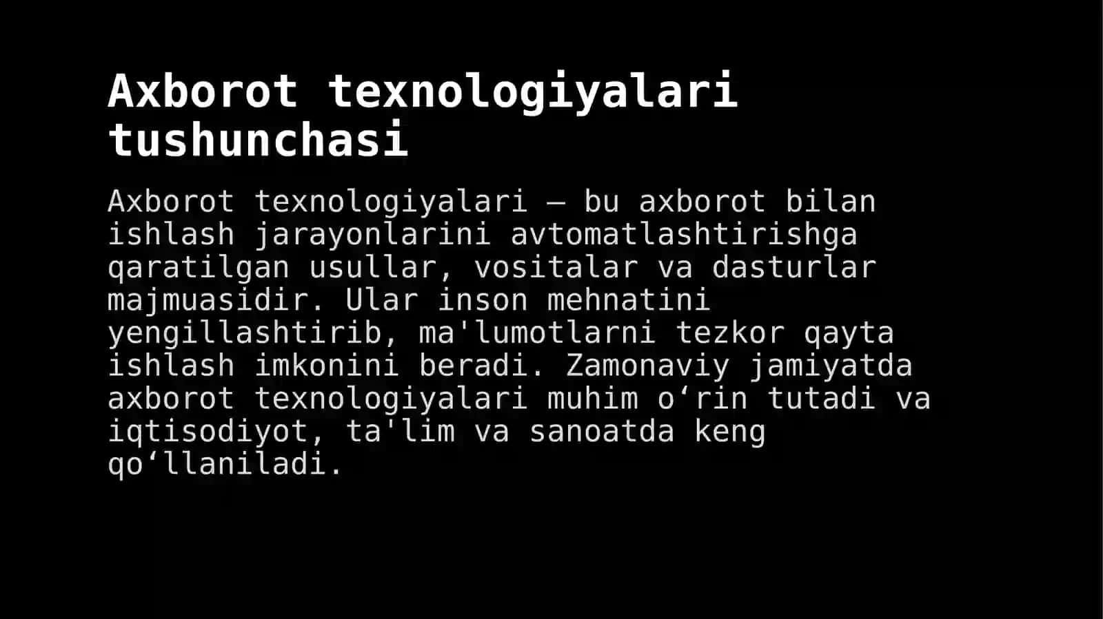 Axborot texnologiyalari asoslarni tahlil qilish 3