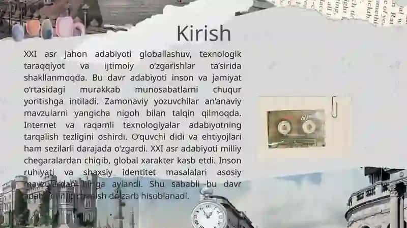 XXI ASR JAHON ADABIYOTINING YETAKCHI YO‘NALISHLARI 3