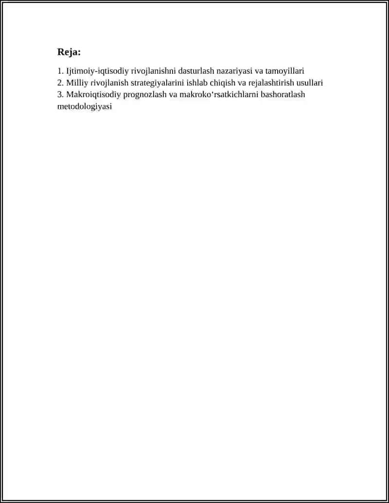 Ijtimoiy-iqtisodiy rivojlanishni dasturlash nazariyasi va tamoyillari 3