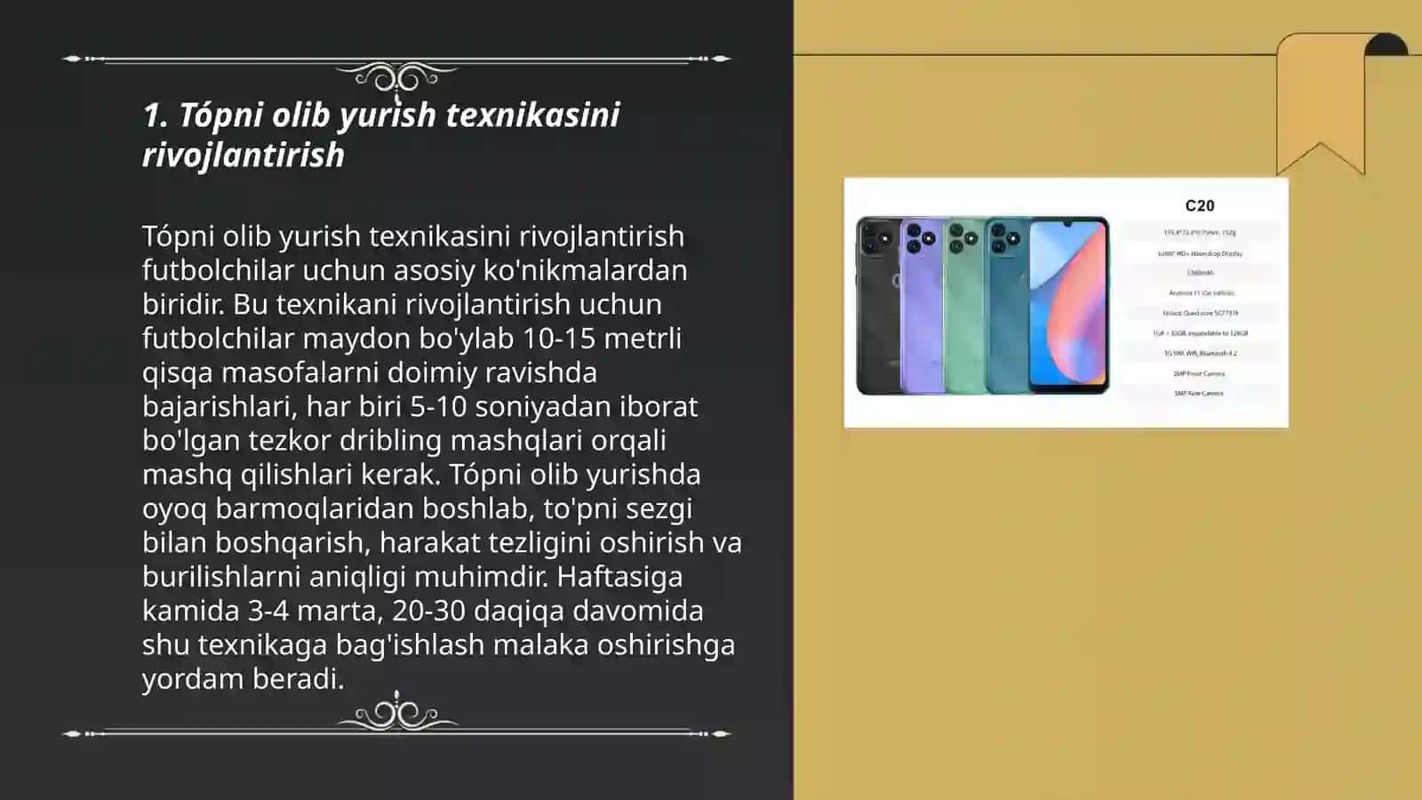 Tópni olib yurish texnikasiga òrgatish 3