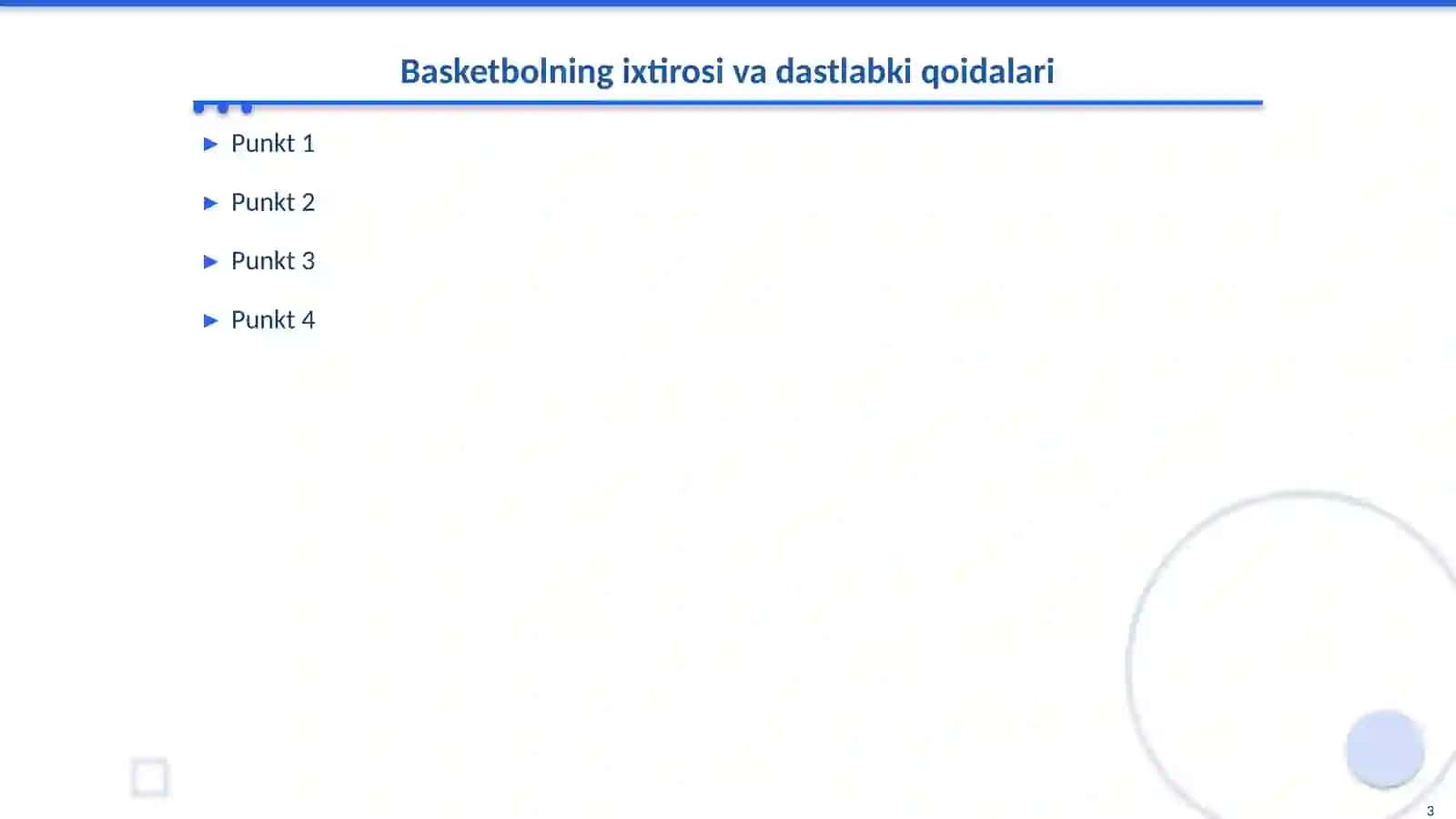Basketbol o‘yining paydo bo’lishi va rivojlanishi 3
