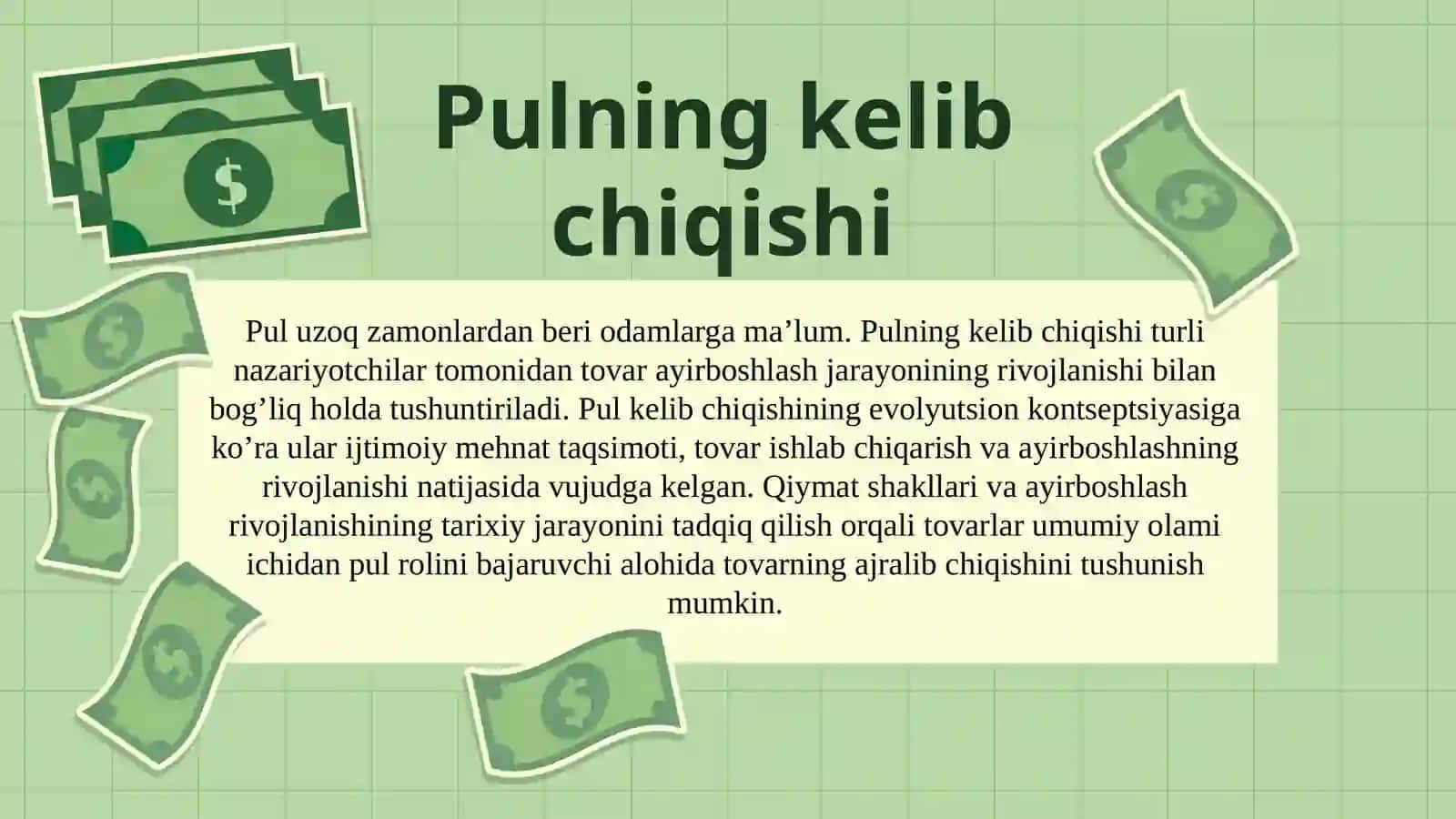 Pulning vujudga kelishi, mohiyati va vazifalari 3