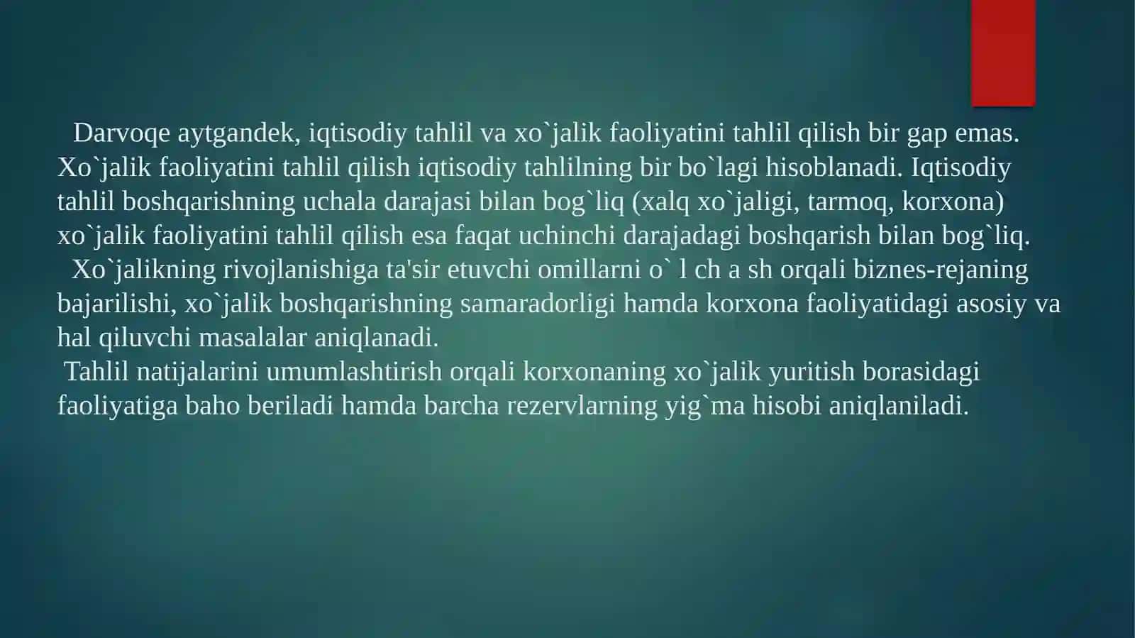 Iqtisodiy tahlil metodining o`ziga xos xususiyatlari 3