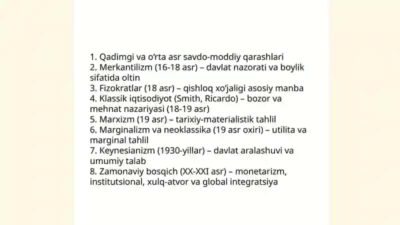 Iqtisodiyot nazariyasining fan sifatida shakllanishi 3