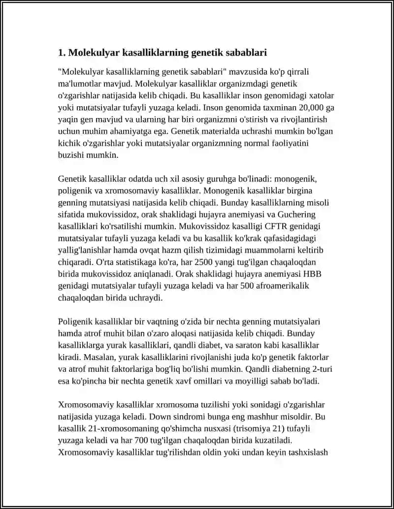 MOLEKULYAR KASALLIKLAR VA ULARNING SALBIY OQIBATLARI 3