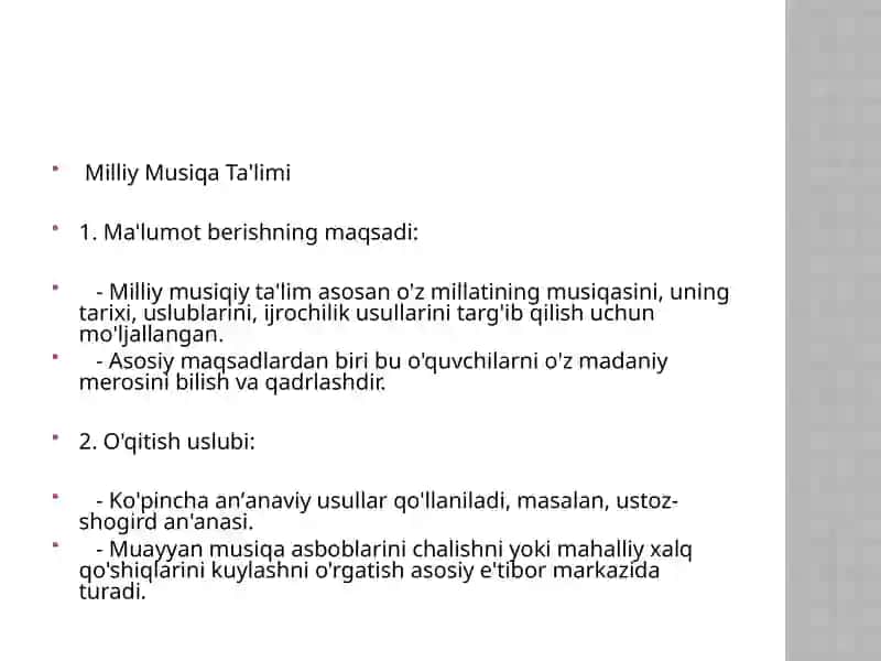 Musiqamashg‘ulotlari, maqsad va vazifalari 3
