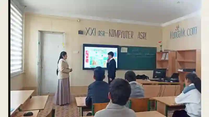 Qoʻqondavlat pedagogika instituti Xorijiy tillar fakulteti 4-bosqich talabasiQurbonaliyevaDurdonaxonningDangʻaratumani 39-sonli umumiyoʻrtataʼlimmaktabidagi amaliyotidan lavhalar 3