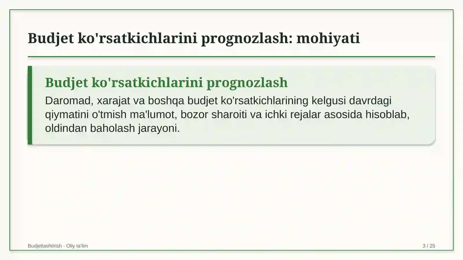 oziq ovqat sanoatida budjet ko'rsatkichlarini prognozlash 2921 3