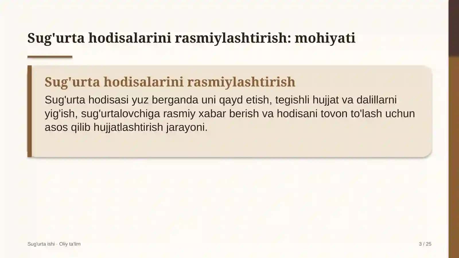til o'rgatish markazlarida sug'urta hodisalarini rasmiylashtirish 2020 3