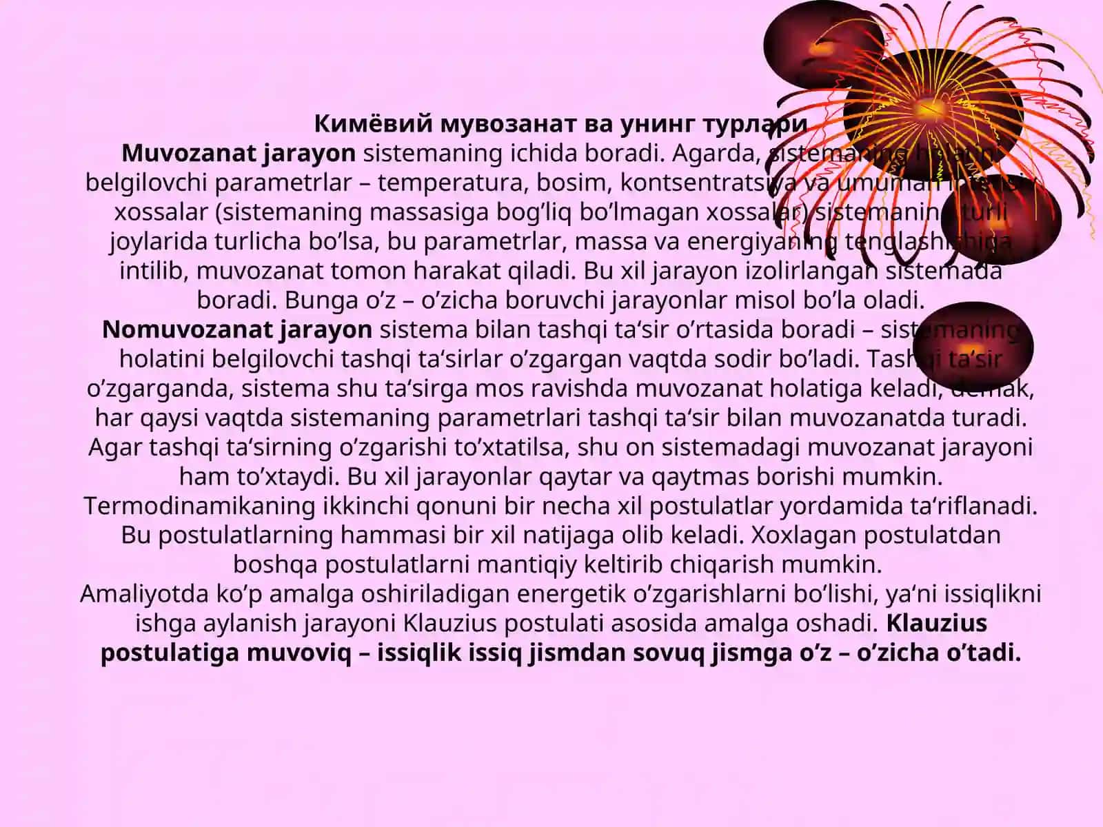 КИМЁВИЙ МУВОЗАНАТ. МАССАЛАР ТАЪСИРИ ҚОНУНИ 3