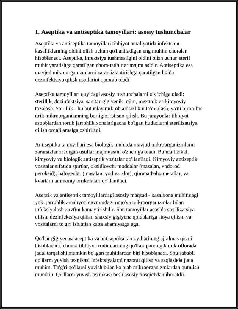 Asetika va antisptika tamojilari. Qo'llar gigiyenasi. Qo'llarni yuvish texnikasi 3