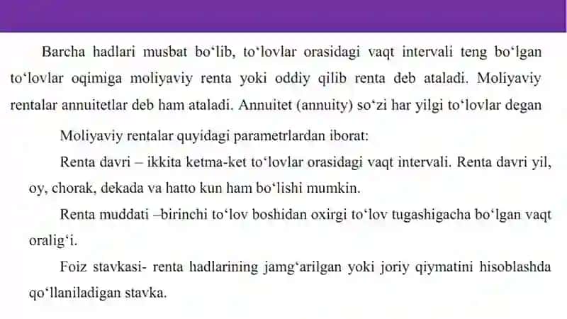 To’lоvlаr оqimi. Rеntаlаr 3