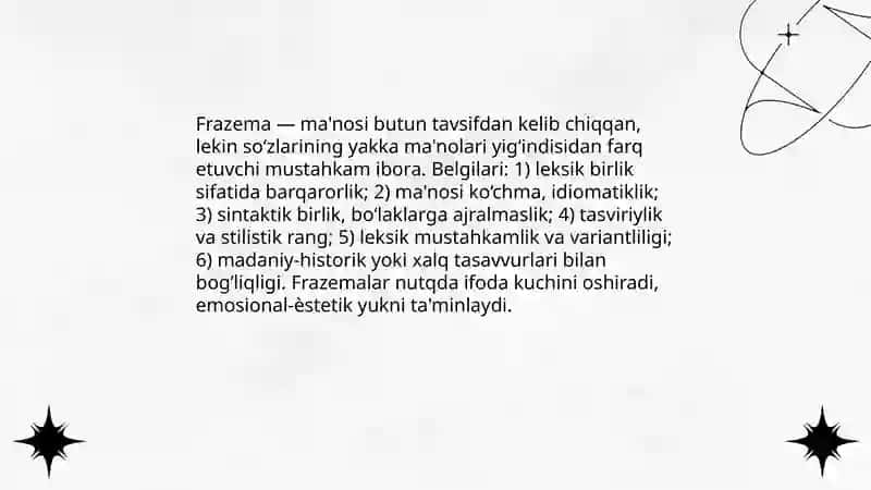 Frazema: tushuncha va belgilari 3