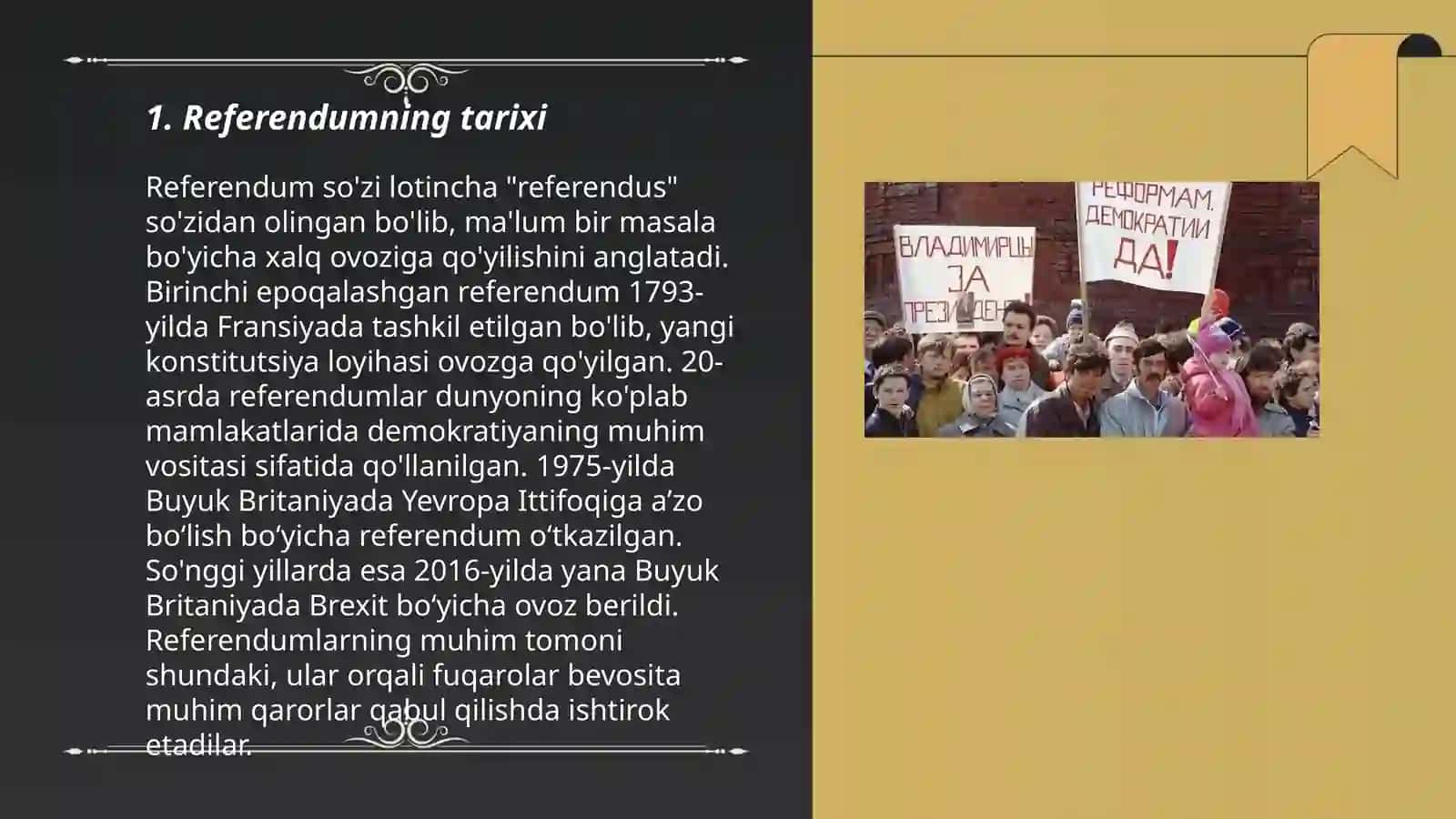 Referendum bevosita demokratiya shakli Ròziqulova Komila 3