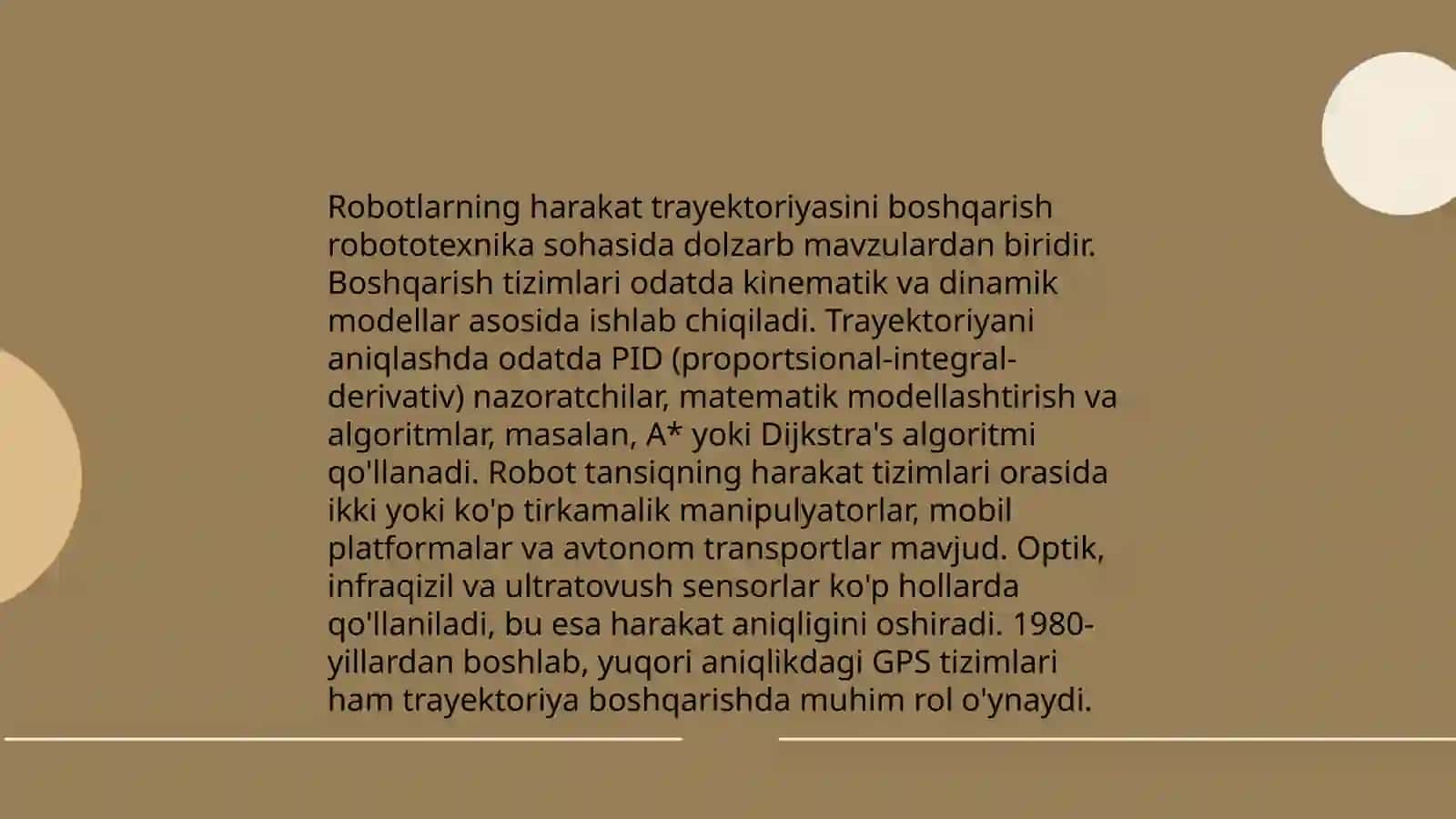 Robotlarni boshqarish tizimlari 3