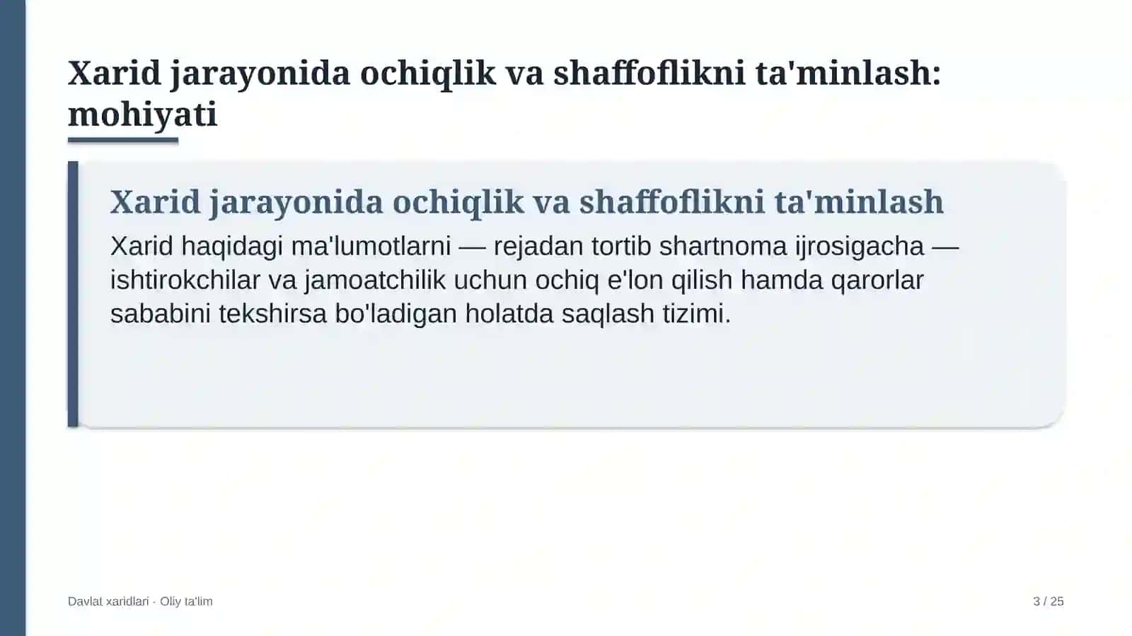 qurolli kuchlarda xarid jarayonida ochiqlik va shaffoflikni ta'minlash 6946 3