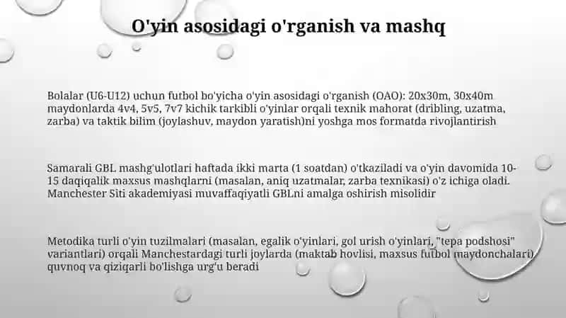 Bolalarga futbolni o'rgatish metodikasi 3