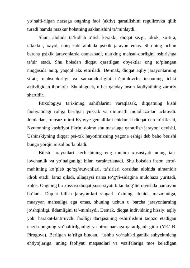 Diqqatning funksiyalari turlari asosiy xususiyatlari 3