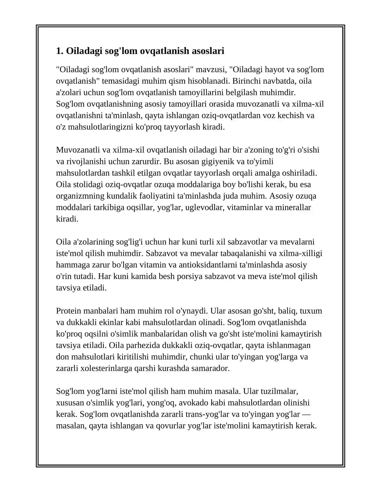 OILADAGI HAYOT VA SOĞLOM OVQATLANISH 3
