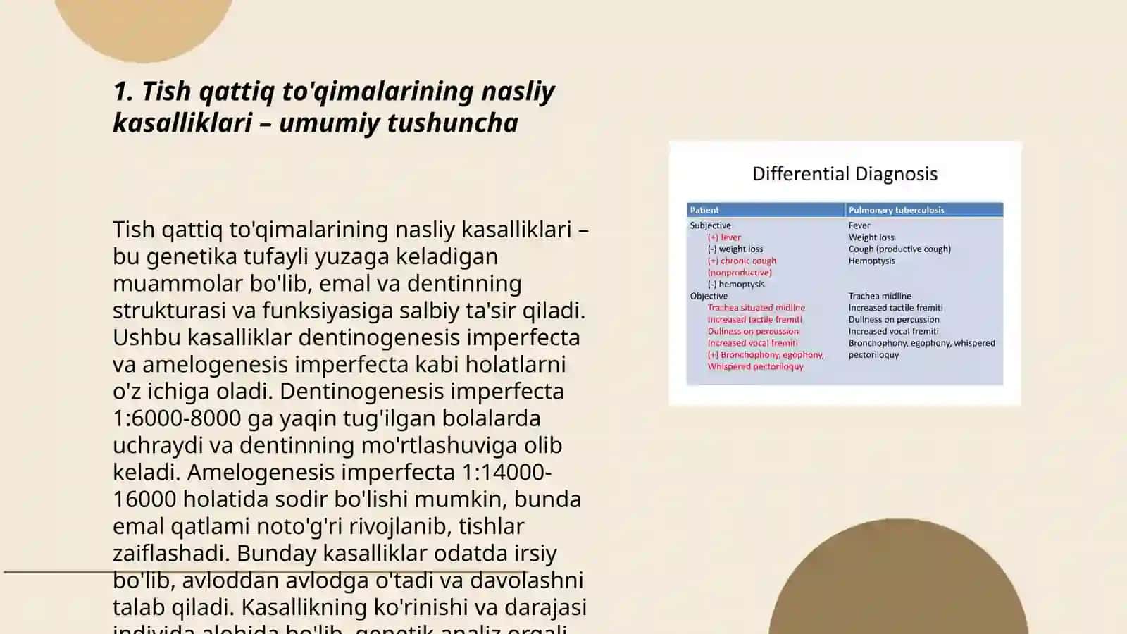 Tish qattiq to'qimalarining nasliy kasalliklari 3