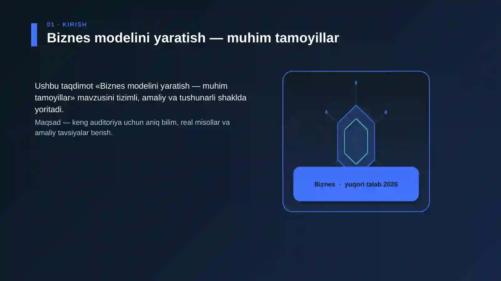 Biznes modelini yaratish — muhim tamoyillar 3