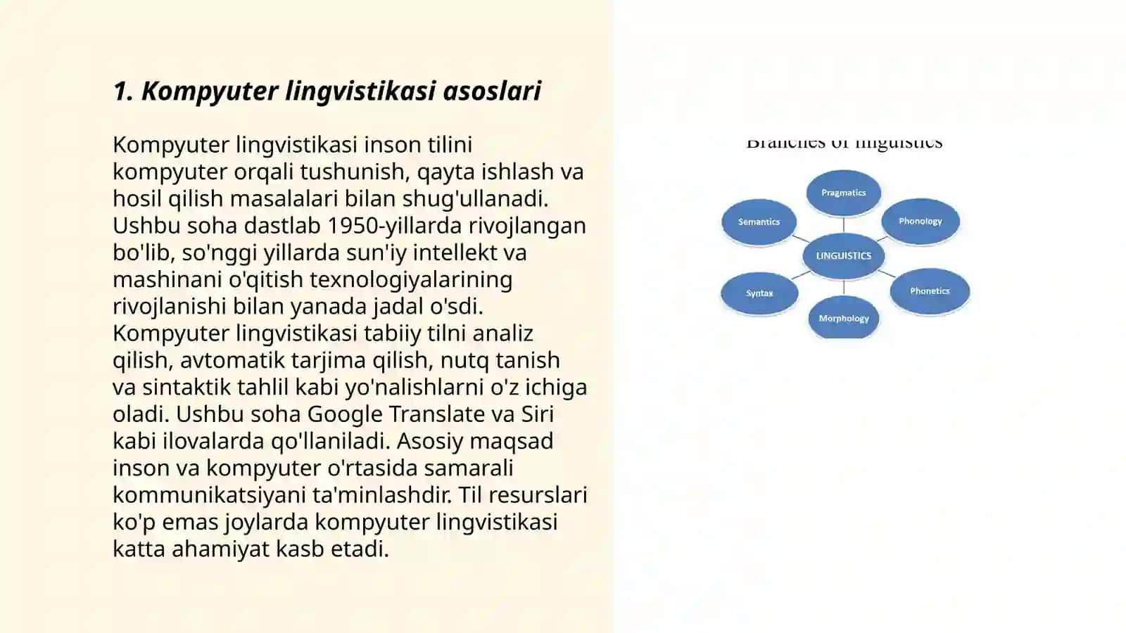 Kompyuter lingvistikasi. Tillarni intensiv o‘rganish dasturlari 3