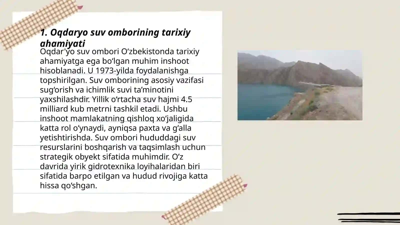 Oqdaryo suv ombori 3