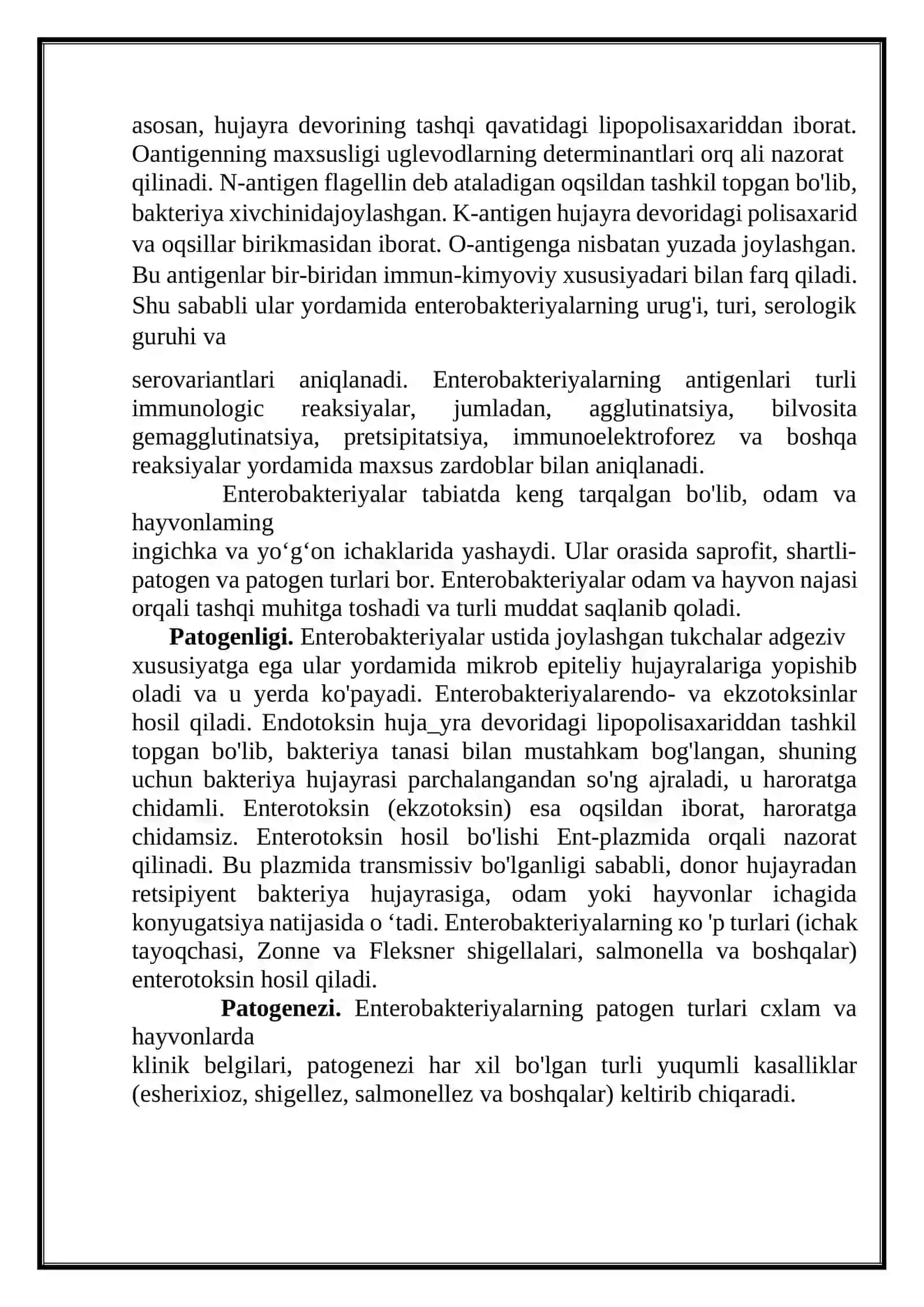 ICHAK BAKTERIYALARI OILASIGA MANSUB QO`ZG`ATUVCHILARI KELTIRIB CHIQARADIGAN LABARATORIYA DIOGNOSTIKASI 3