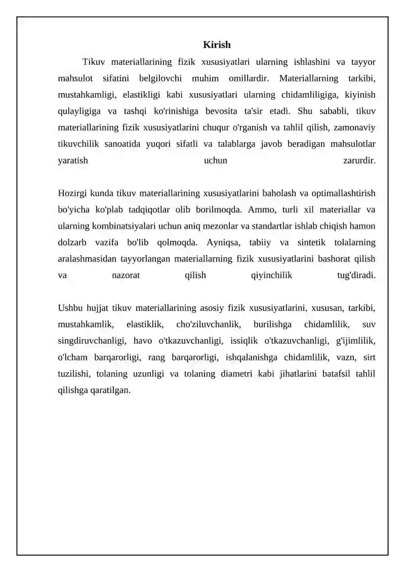Tikuvchilik matireallarining fizik xossalari 3