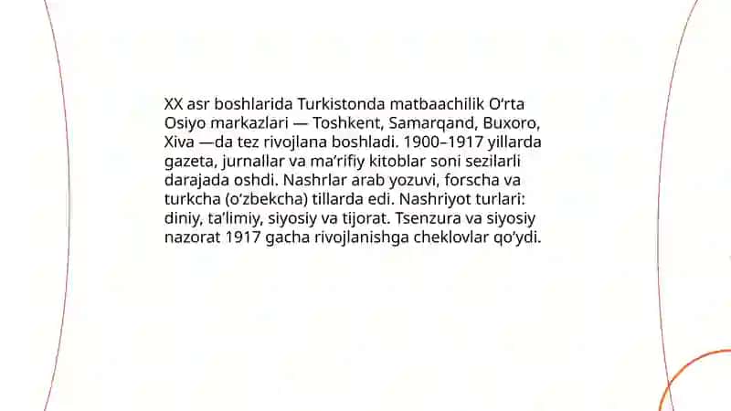 XX asr boshlarida Turkistonda matbaachilik rivoji 3