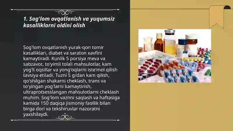 Sog'lom ovqatlanish va yuqumsiz kasalliklarni oldini olish 3