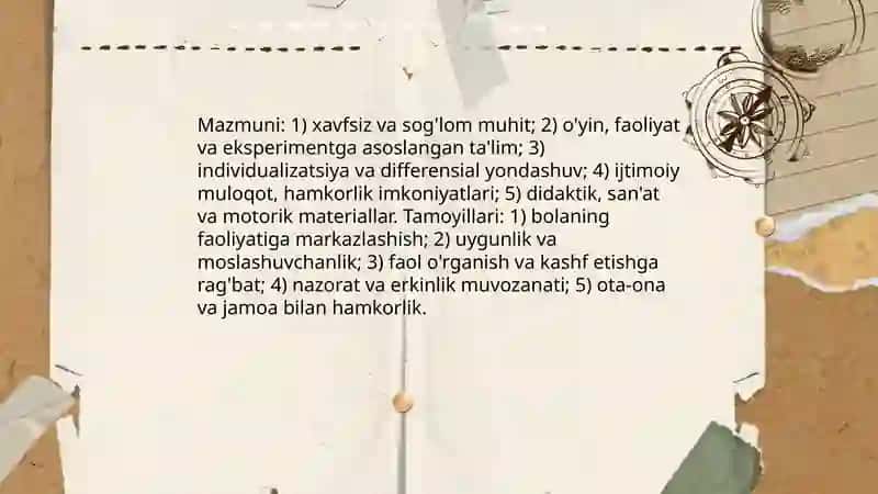 Maktabgacha talimda faol rivojlanish uchun pedagogik muhitning mazmuni va tamoyillari 3