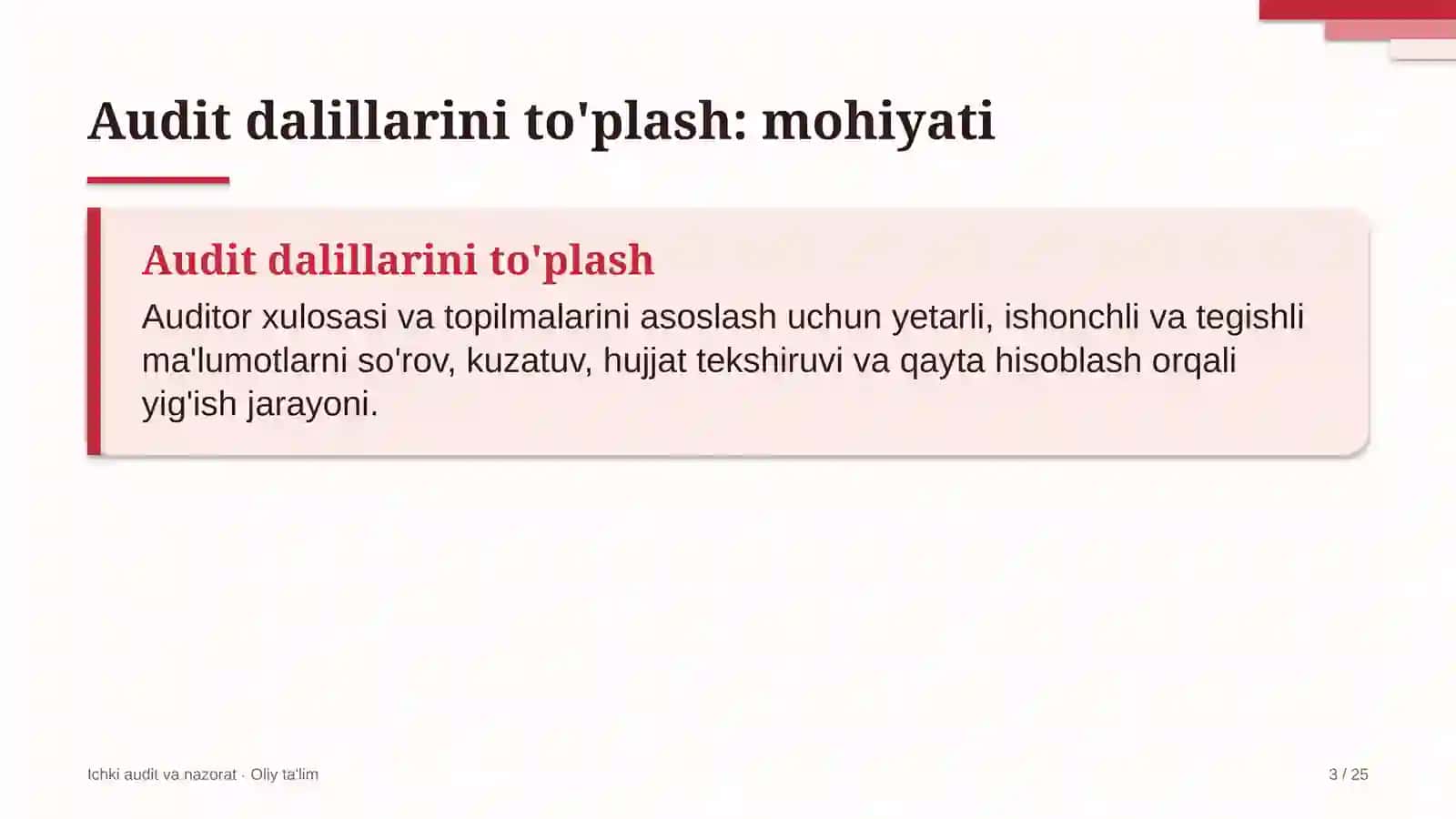 xayriya jamg'armalarida audit dalillarini to'plash 9835 3