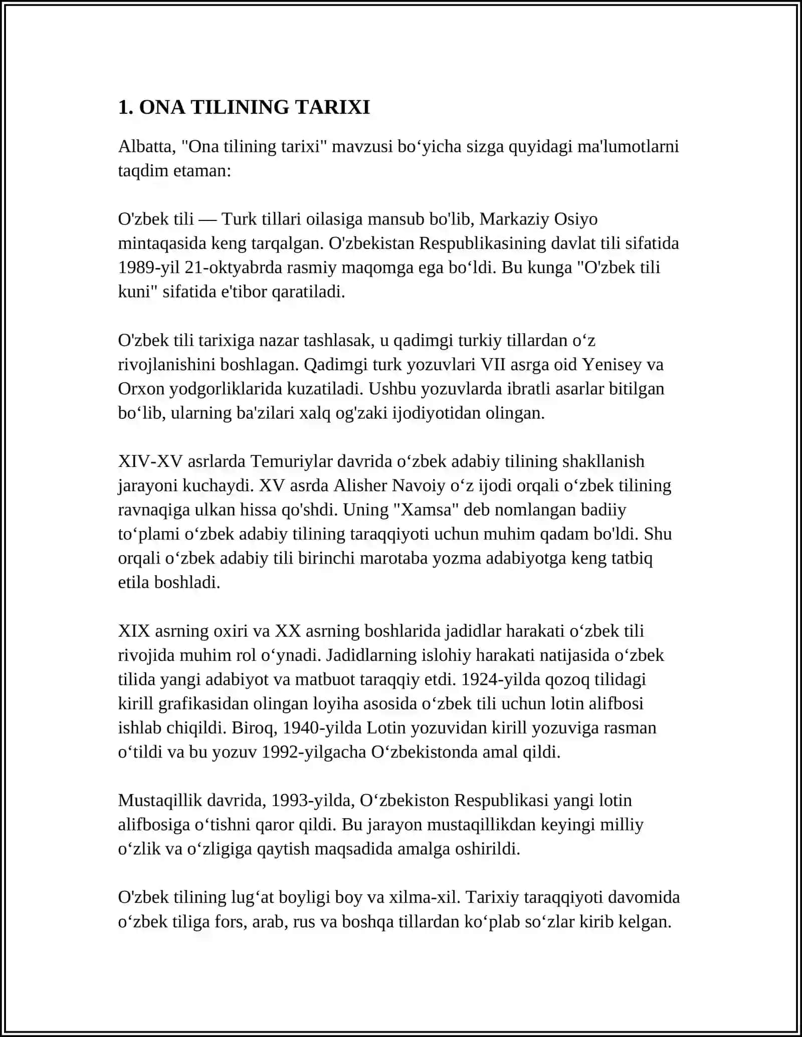 ONA TILINING TARIXI 3