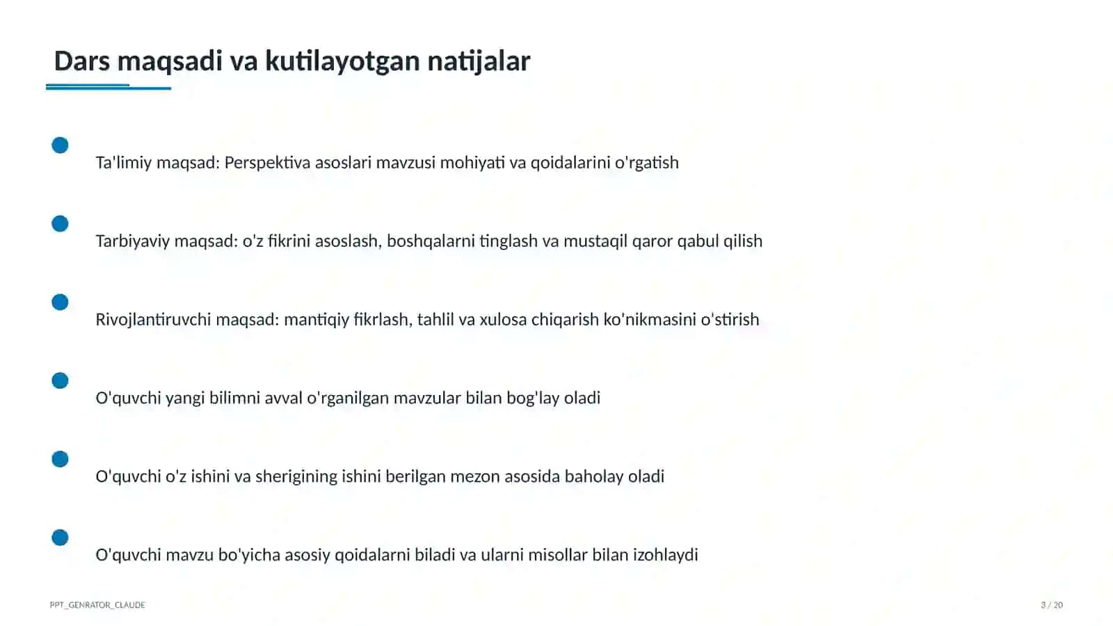 Perspektiva asoslari (5-sinf) 3