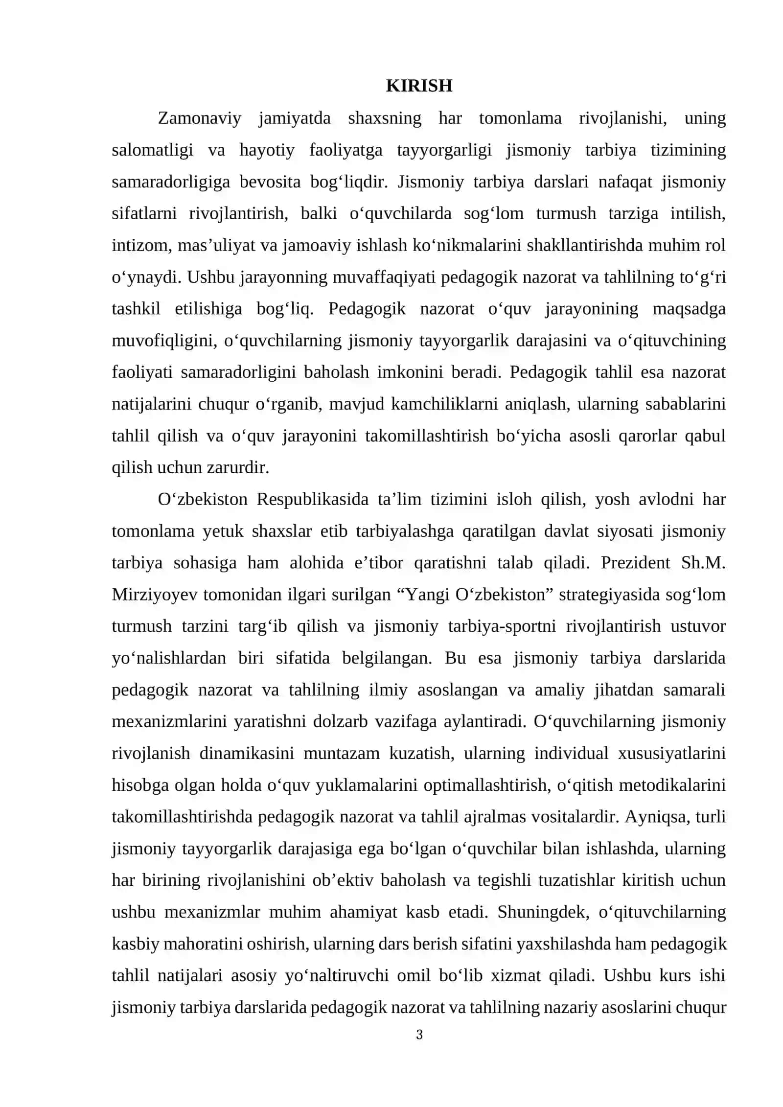 JISMONIY TARBIYA DARSLARIDA PEDAGOGIK NAZORAT; PEDAGOGIK TAHLIL 3